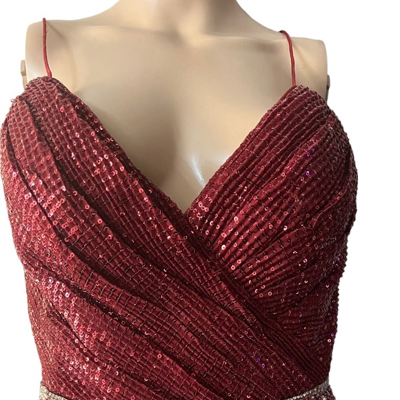 Camille La Vie Dresses & Skirts - Camille La Vie Red Maxi Sequins Beaded Rhinestone waisted EVENING/Ball Gown